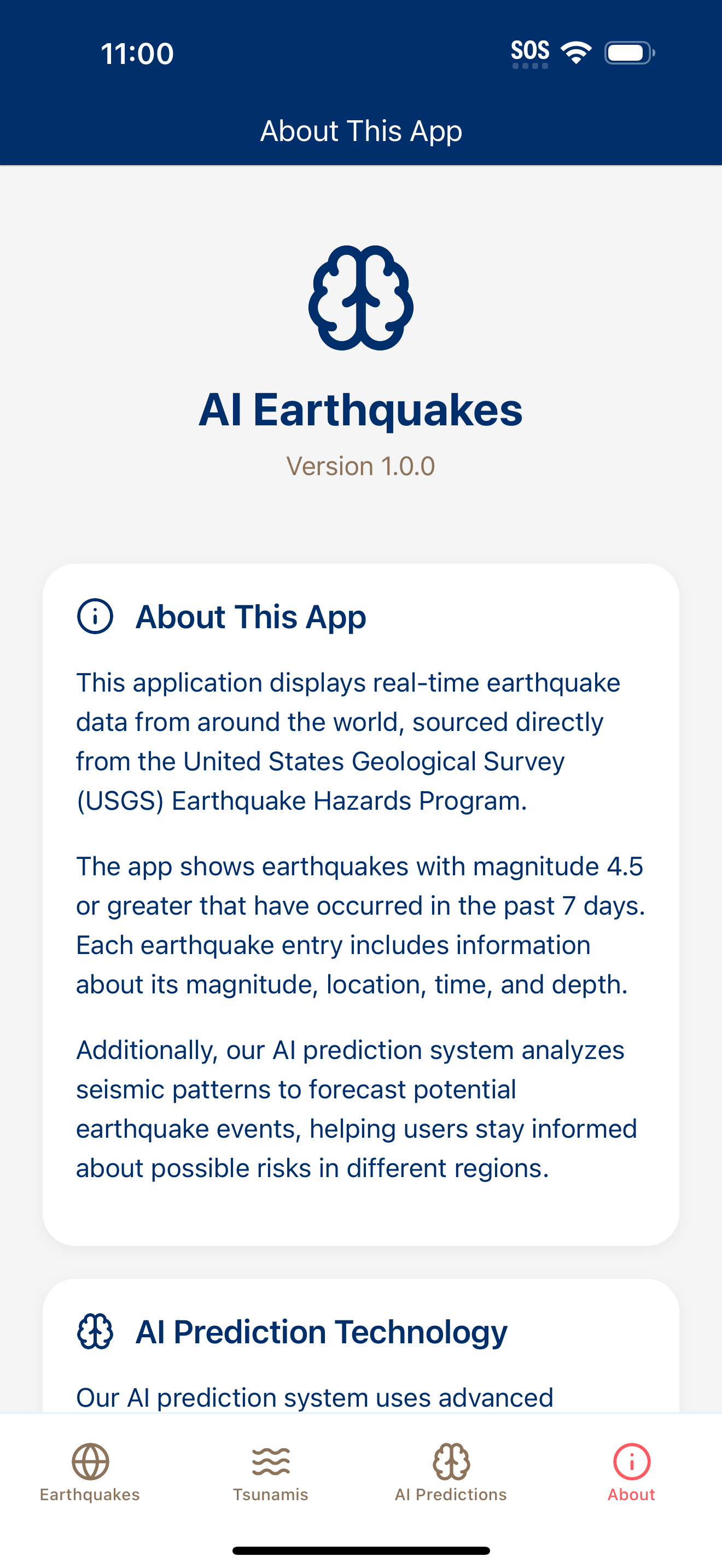 AI Earthquakes App - About AI Earthquakes